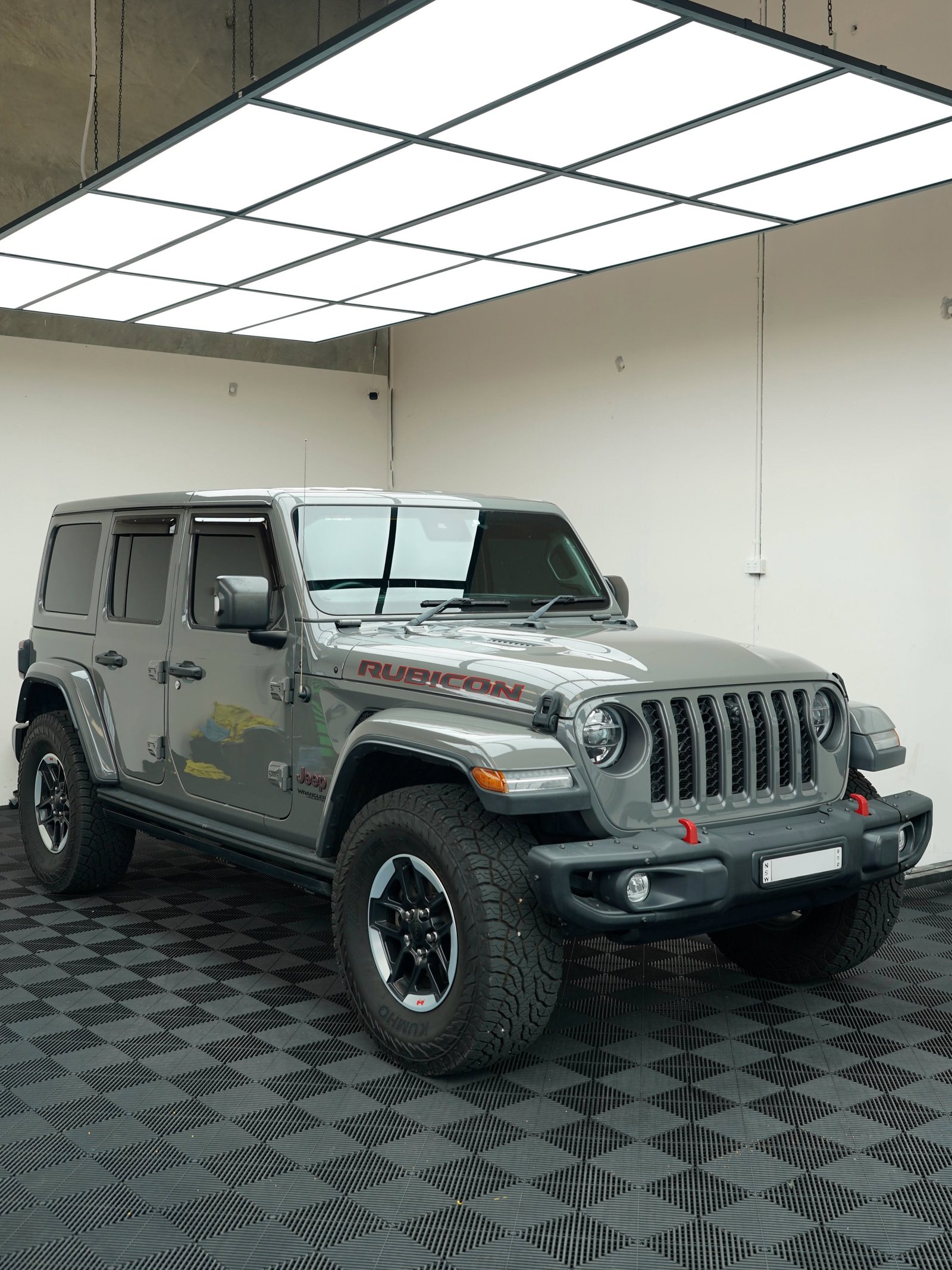 Vehicle in a professional automotive workshop